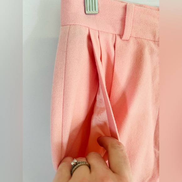 Vintage Pink Trousers Pants 100% Wool Grandmacore Coquette Girl Womens Size 8 - Picture 3 of 8